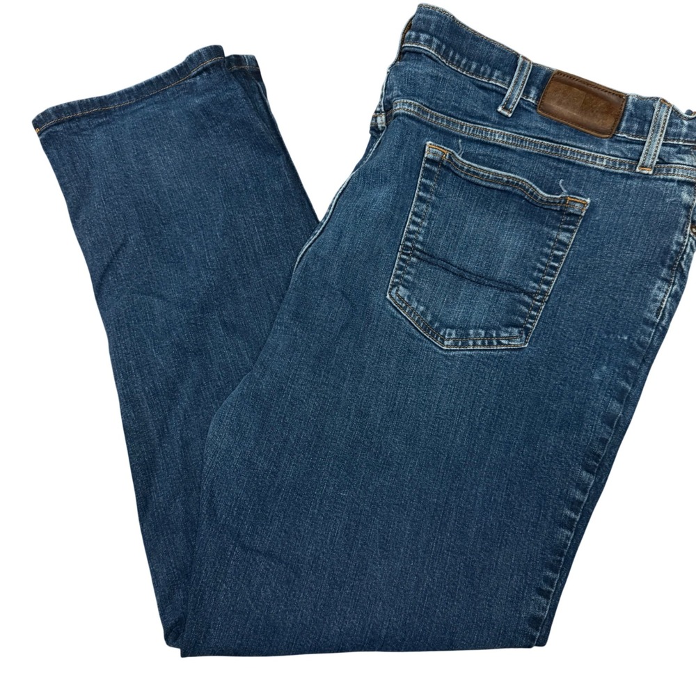 Tommy Hilfiger Denim Mens Jeans 44x30 Blue Straight Leg Stretch Dark Wash Cotton